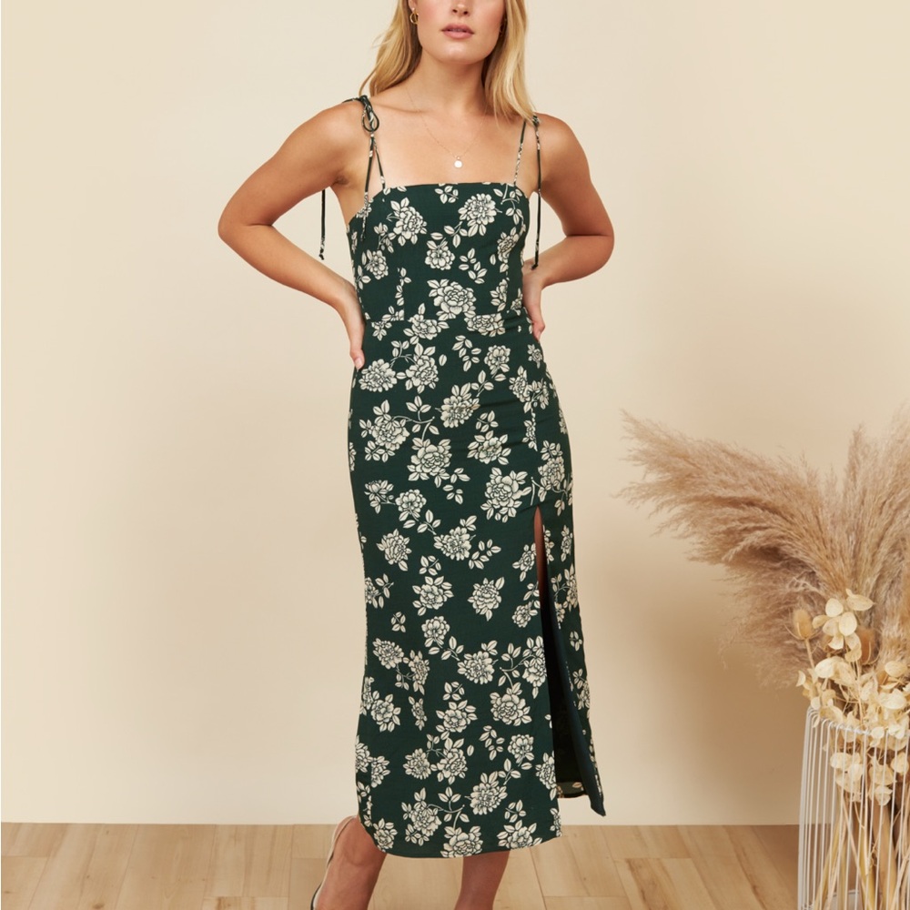 Floral Green Midi Dress